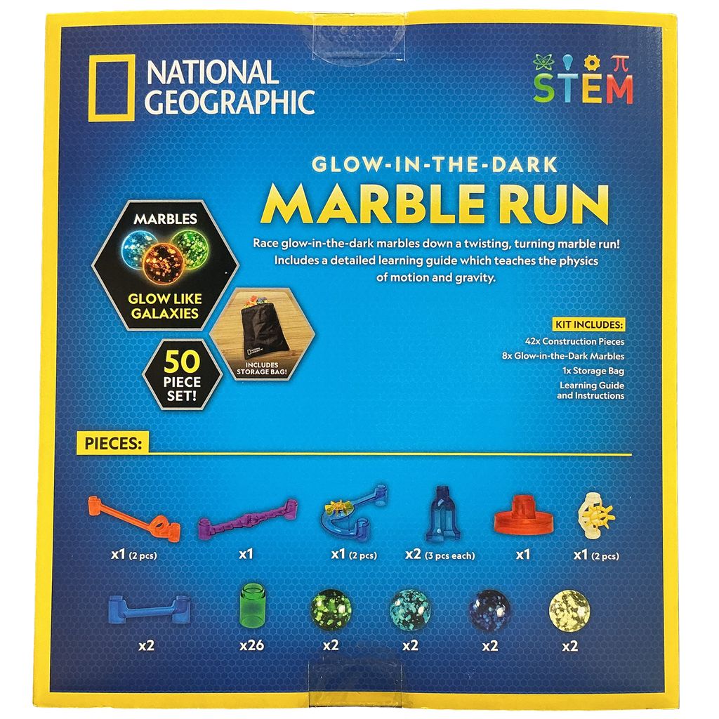 National Geographic Glow-in-the-Dark Marble Run 50 pc