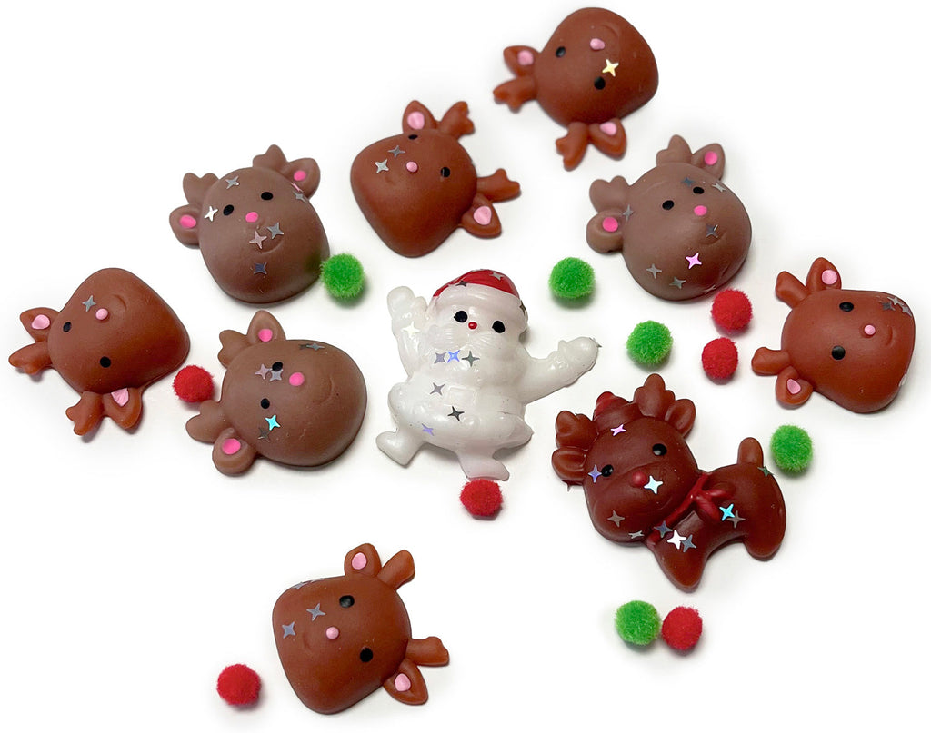 Taba-Zaba Squishy Christmas Santa with Reindeer 10 pc