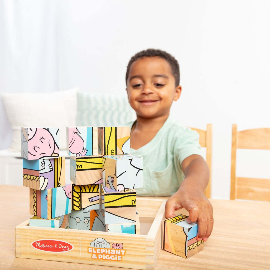 Mo Willems' Elephant & Piggie Wooden Cube Puzzle